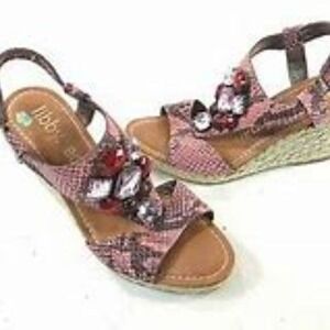 Libby Edelman‎ Snake Jeweled Wedge Sandals  Size 7
